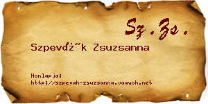 Szpevák Zsuzsanna névjegykártya